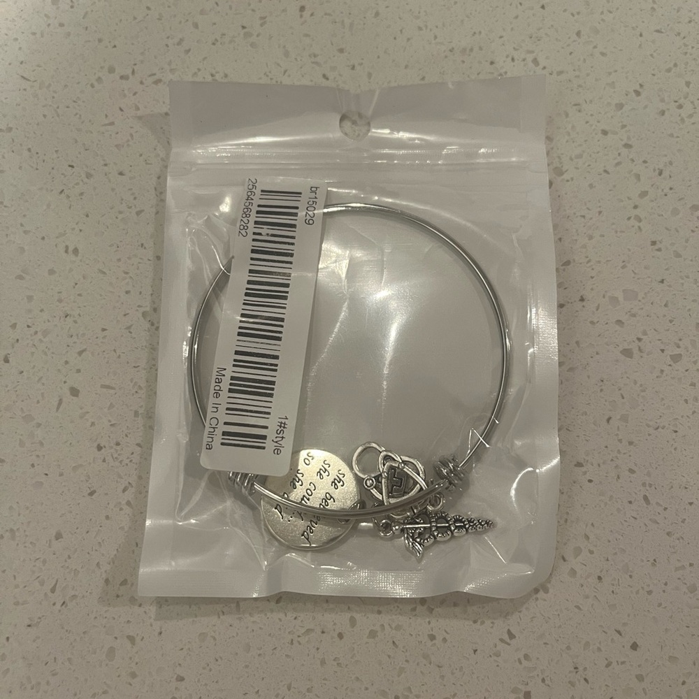 Nursing Silver Charm Bracelet